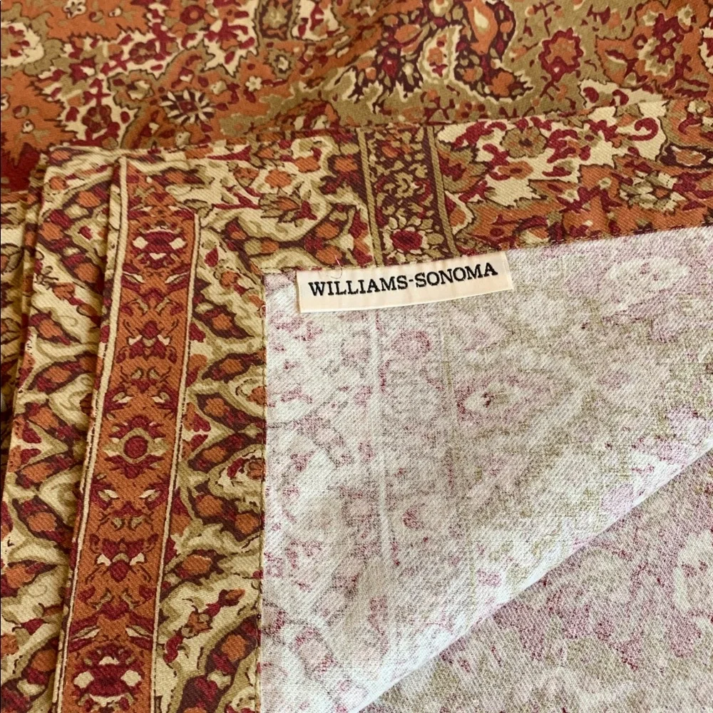 Williams-Sonoma tablecloth 86 x 67 shown folded